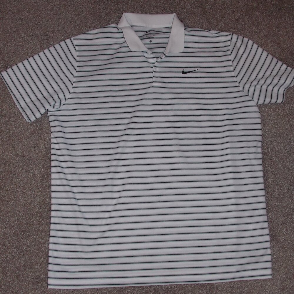 Nike Golf - Victory Striped Dri-FIT Golf Polo Shirt - White Size XXL